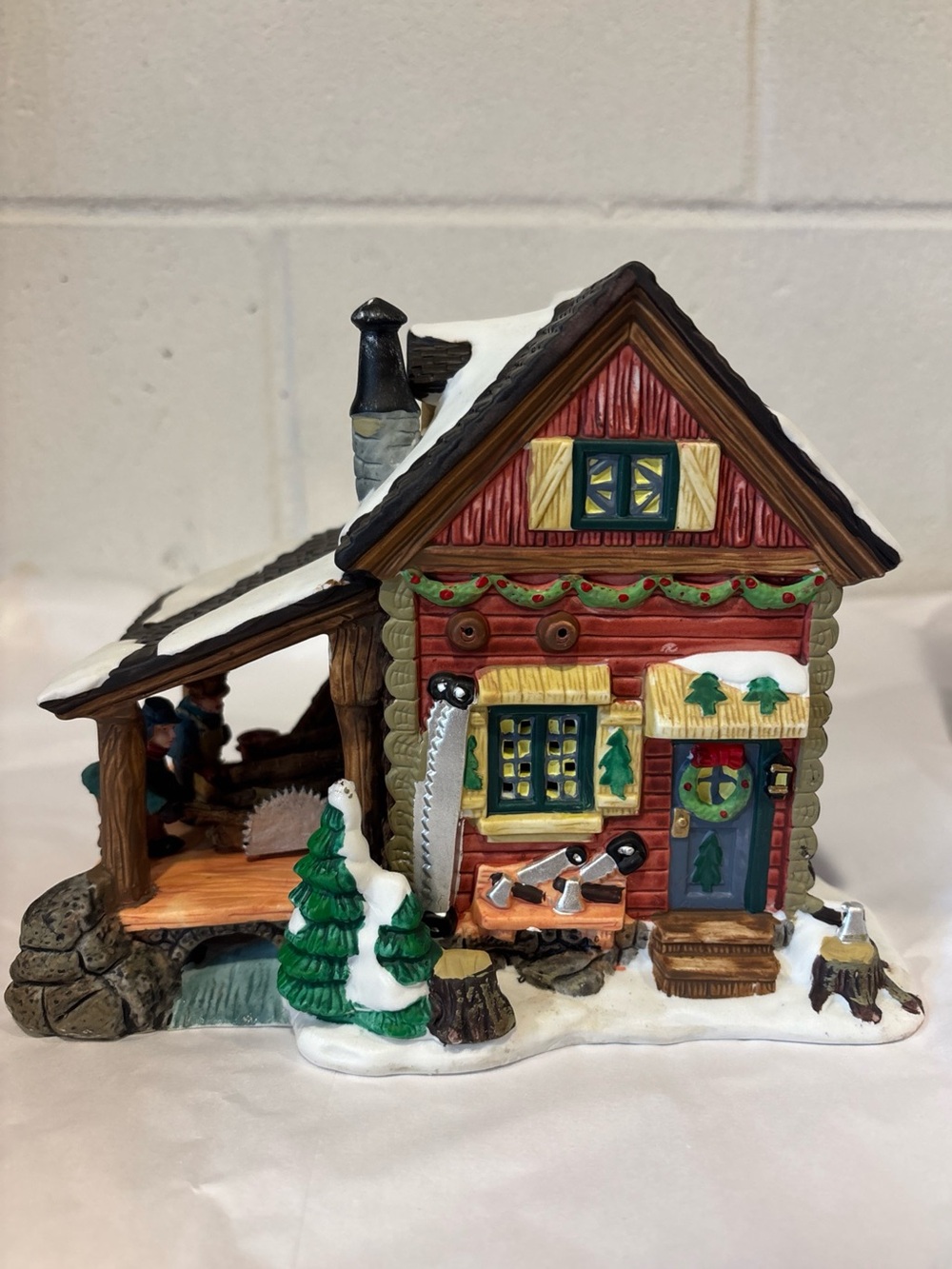 Victorian Village Collectibles 2001 Old Towne Sawmill Hand Painted Porcelain New